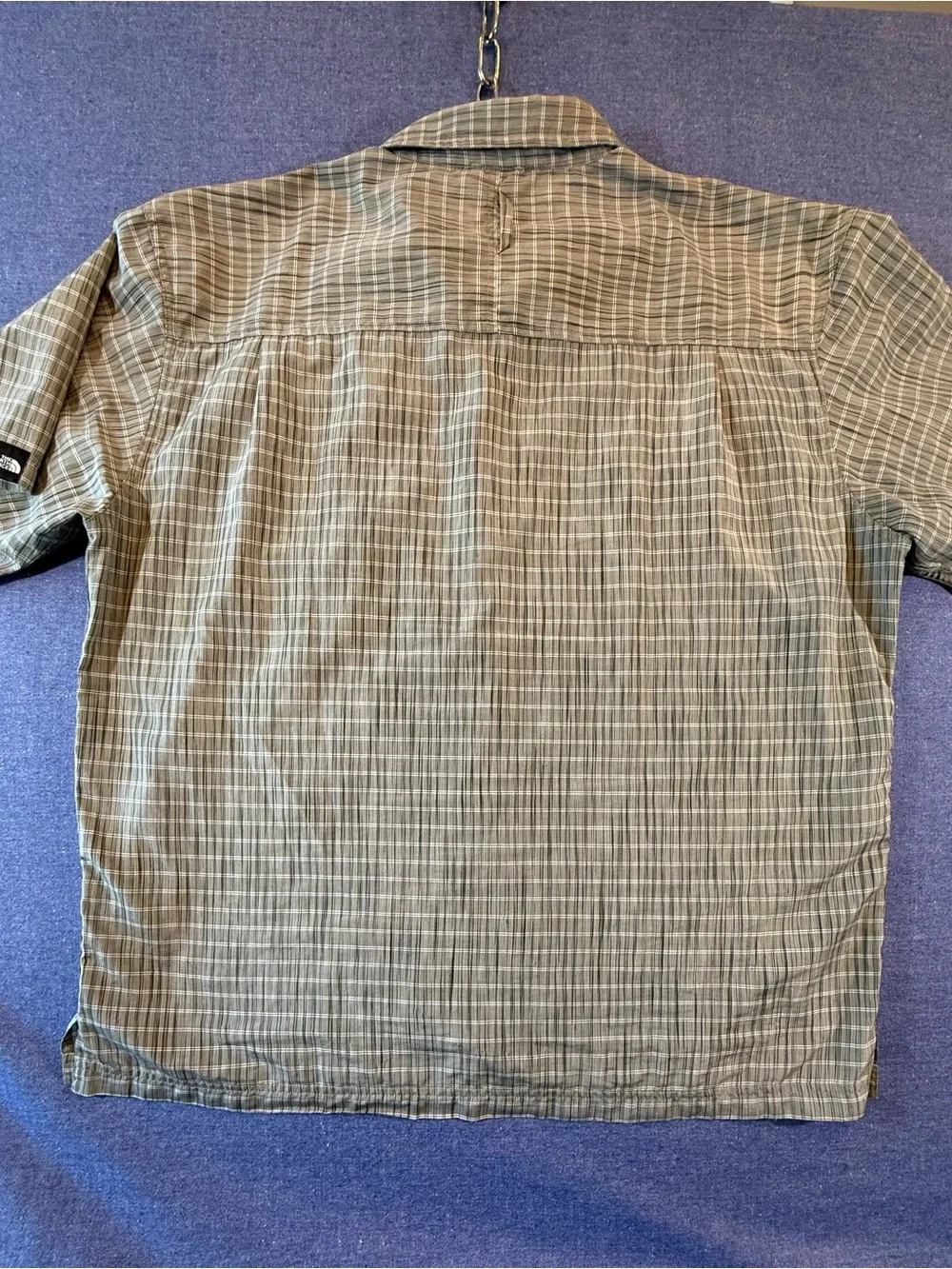 The North Face Men’s Gray Plaid Short-Sleeve Button-Down Shirt